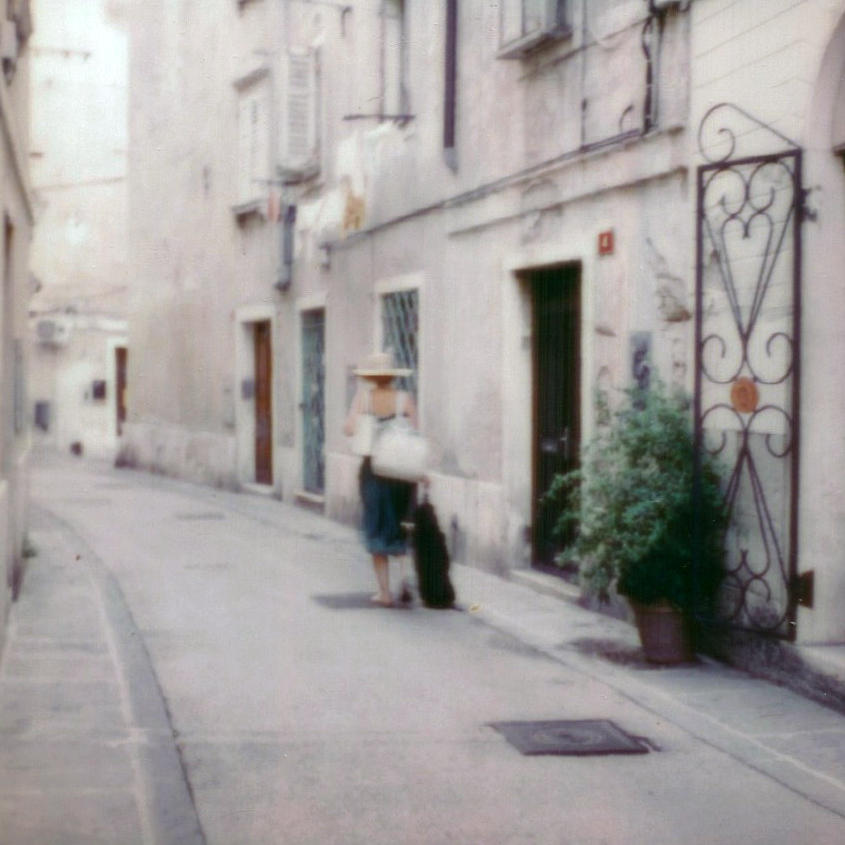 watching piran, slovenia august 18, 2022 polaroid