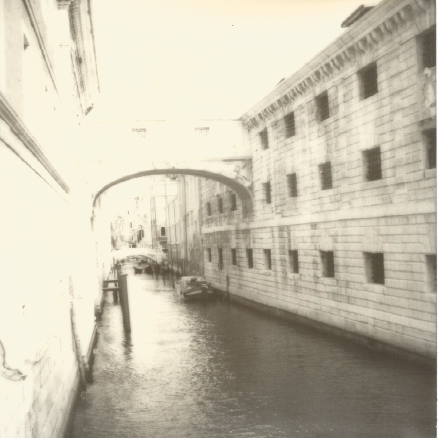 bridge of sighs  venice, italy august 19, 2022 polaroid