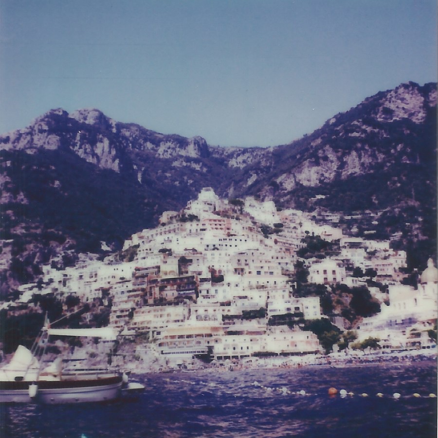 positano from the boat amalfi coast, italy august 6, 2024 polaroid