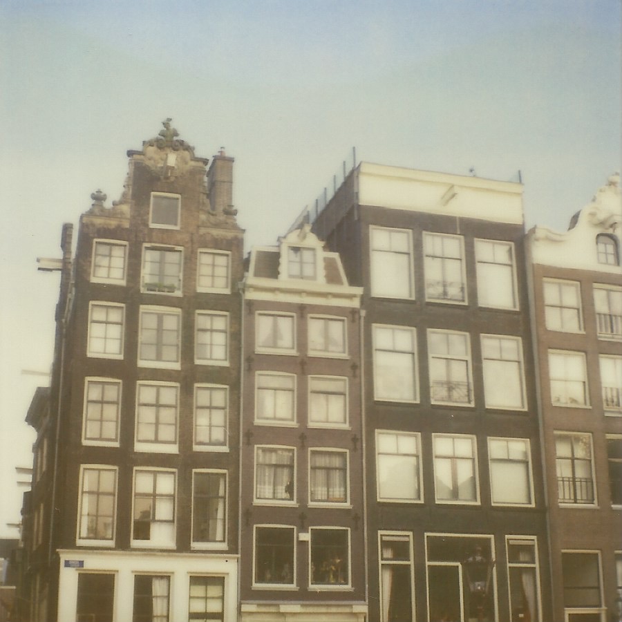 canal houses amsterdam, netherlands april 9, 2011 legacy polaroid (expired)