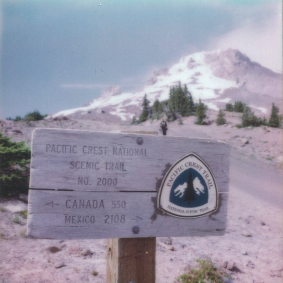 pacific crest national scenic trail marker mount hood, oregon july 11, 2026 polaroid